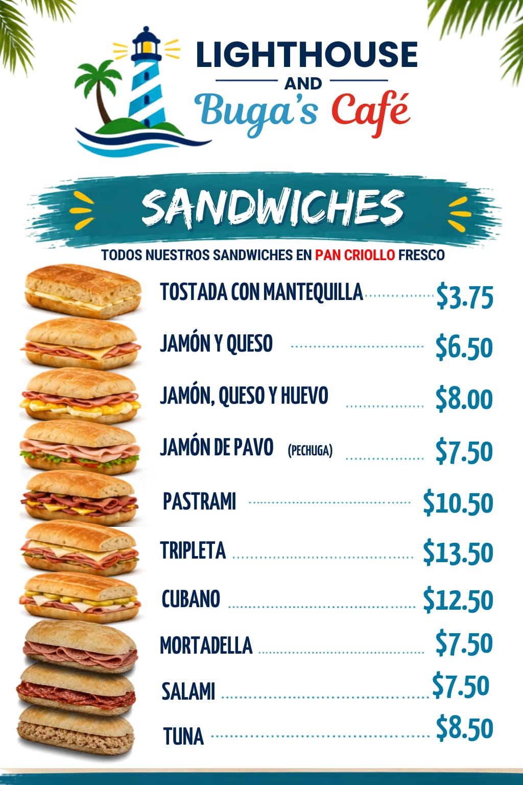 Sandwiches at Buga's Café